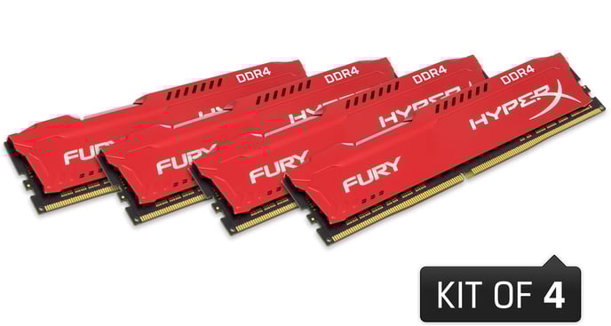 HyperX 64GB (4x16GB) 2933MHz CL17 Fury Röd