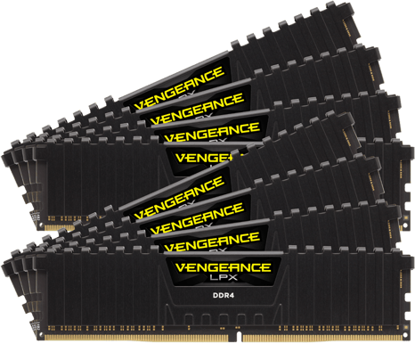 Corsair 128GB (8x16GB) DDR4 3200MHz CL16 Vengeance LPX Svart