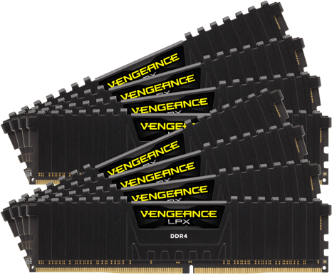 Corsair 128GB (8x16GB) DDR4 2933MHz CL16 Vengeance LPX Svart