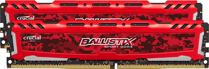Ballistix 8GB (2x4GB) DDR4 2666MHz CL16 Sport LT Röd
