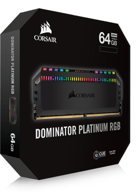 Corsair 64GB (4x16GB) DDR4 3000MHz CL15 Dominator Platinum RGB