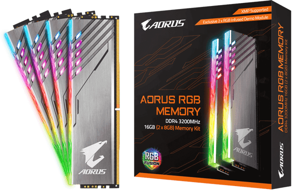 Gigabyte AORUS 16GB (2x8GB) DDR4 3200MHz CL16 RGB + Demo kit