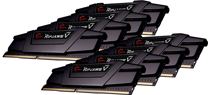 G.Skill 256GB (8x32GB) DDR4 3200MHz CL16  Ripjaws V Svart
