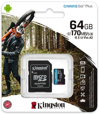 Kingston microSD 64GB Canvas Go! Plus