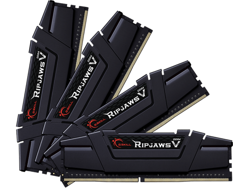 G.Skill 128GB (4x32GB) DDR4 3200MHz CL16 Ripjaws V Svart