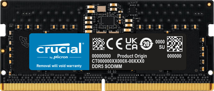 Crucial 8GB (1x8GB) DDR5 4800MHz CL40 SODIMM