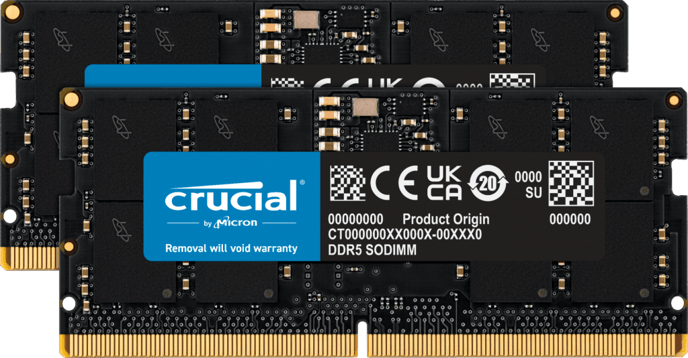 Crucial 32GB (2x16GB) DDR5 4800MHz CL40 SODIMM