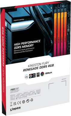 Kingston 32GB (2x16GB) DDR5 6400MHz CL32 FURY Renegade RGB Silver