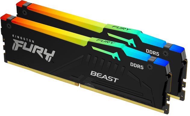 Kingston 32GB (2x16GB) DDR5 5200MHz CL36 FURY Beast RGB AMD EXPO/Intel XMP 3.0
