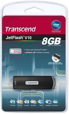 Transcend 8GB JetFlash V10 USBDisk, Black