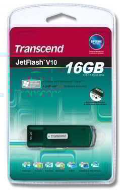 Transcend 16GB JetFlash V10 USBDisk, Green