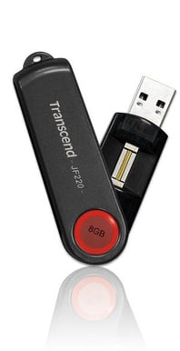 Transcend 8GB Fingerprint JetFlash 220, Röd