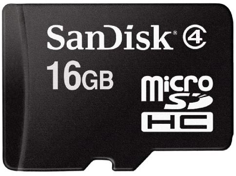 SanDisk MicroSDHC 16GB, Class 4
