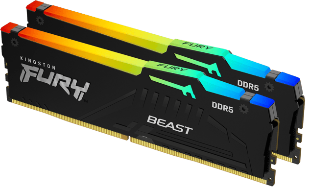 Kingston 64GB (2x32GB) DDR5 5600MHz CL36 FURY Beast RGB