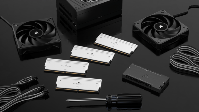Corsair 32GB (2x16GB) DDR5 6600MHz CL32 Dominator Titanium RGB Vit