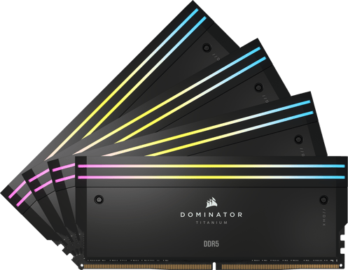 Corsair 64GB (4x16GB) DDR5 6000MHz CL36 Dominator Titanium RGB Svart