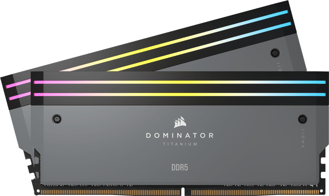 Corsair 64GB (2x32GB) DDR5 6000MHz CL30 Dominator Titanium RGB Grå AMD EXPO/Intel XMP 3.0