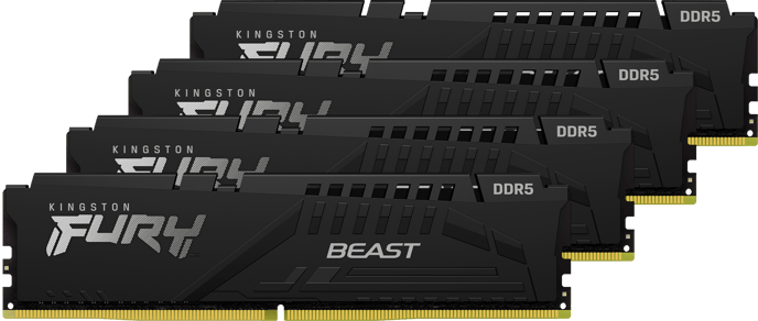 Kingston 128GB (4x32GB) DDR5 5200MHz CL40 FURY Beast