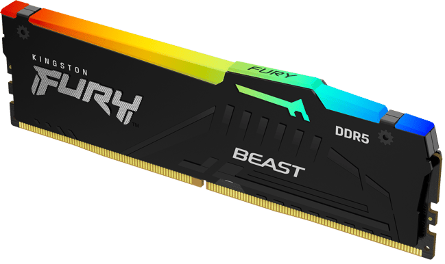 Kingston 16GB (1x16GB) DDR5 6000MHz CL30 FURY Beast RGB Svart AMD EXPO/XMP 3.0