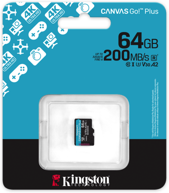 Kingston MicroSD 64GB Canvas Go! Plus Gen4