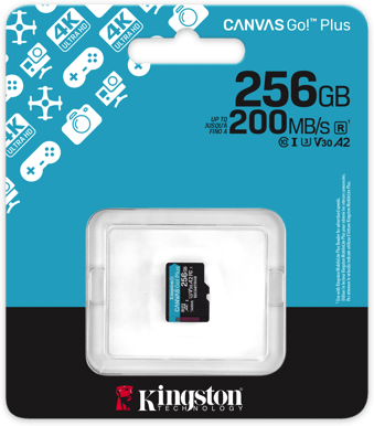 Kingston MicroSD 256GB Canvas Go! Plus Gen4
