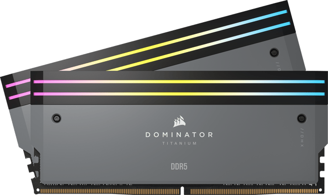 Corsair 96GB (2x48GB) DDR5 6000MHz CL30 Dominator Titanium RGB Grå AMD EXPO/Intel XMP 3.0