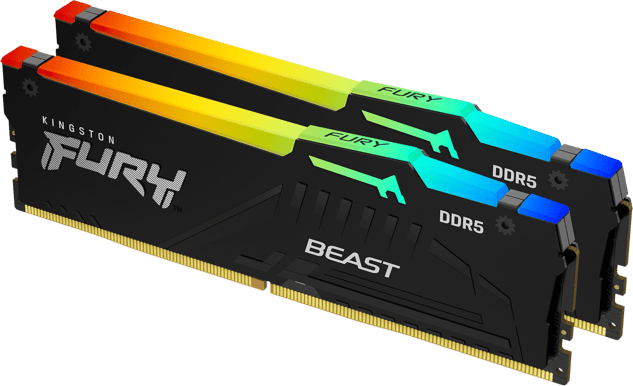 Kingston 64GB (2x32GB) DDR5 5200MHz CL40 FURY Beast RGB AMD EXPO/Intel XMP 3.0