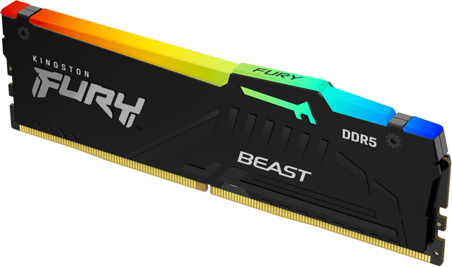 Kingston 32GB (1x32GB) DDR5 5600MHz CL40 FURY Beast RGB AMD EXPO/Intel XMP 3.0