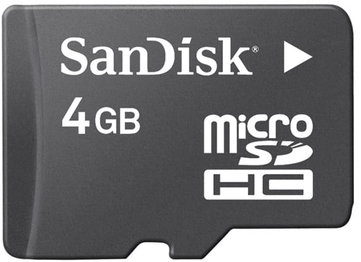 SanDisk MicroSDHC 4GB, Class 4