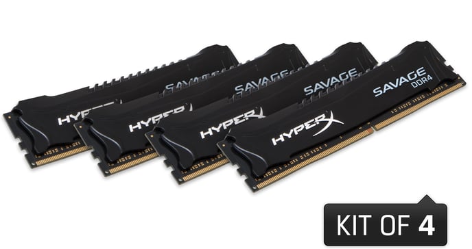 Kingston HyperX 16GB (4x4GB) DDR4 2800MHz CL14 Savage Black
