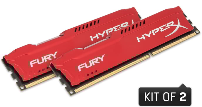 HyperX 16GB (2x8GB) DDR3 CL10 1600MHz Fury Röd