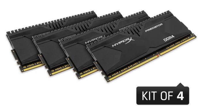 Kingston HyperX 16GB (4x4GB) DDR4 2400MHz CL12 XMP Predator