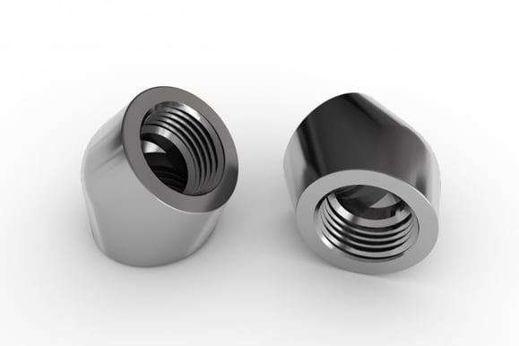 EK-AF Angled 45 2F G1/4 -Svart Nickel