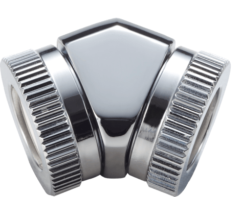 Phanteks 12mm Hard Tube Adapter 45° -Krom