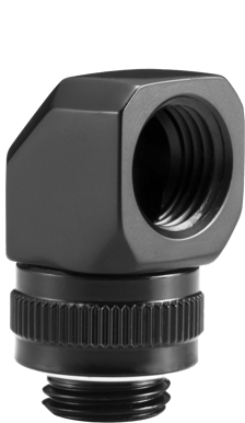 Phanteks M-F Rotary Fitting 90° G1/4 -Svart