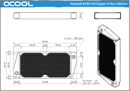 Alphacool NexXxoS ST30 Full Copper X-Flow 240mm