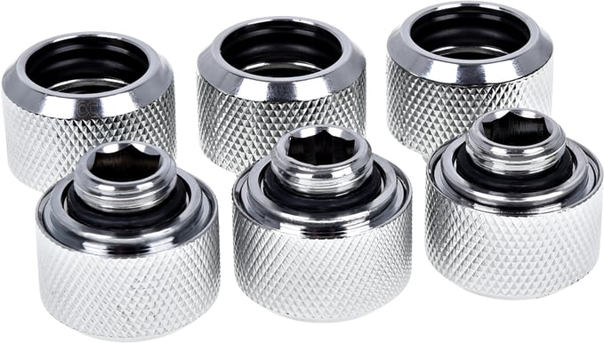 Alphacool Eiszapfen 16mm Hard Tube CF G1/4 för plexi/mässing 6-pack