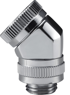 Phanteks 16mm Hard Tube Rotary Fitting 45° G1/4 -Krom
