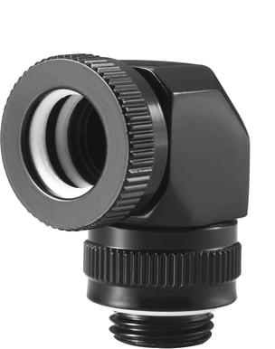 Phanteks 16mm Hard Tube Rotary Fitting 90° G1/4 -Svart