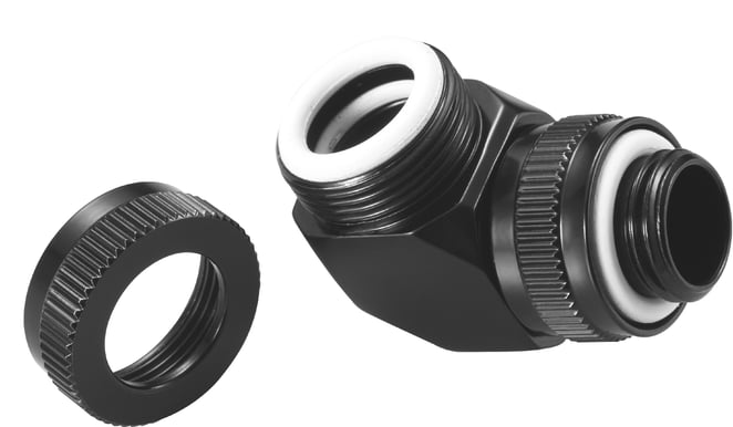 Phanteks 16mm Hard Tube Rotary Fitting 90° G1/4 -Svart
