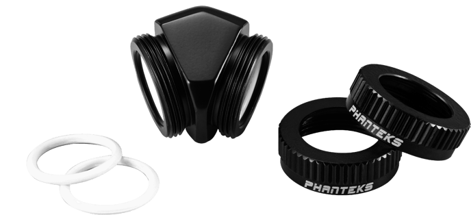 Phanteks 16mm Hard Tube Adapter 45° -Svart