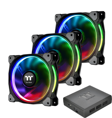 Thermaltake Riing Plus RGB 120mm 3-pack med kontroller