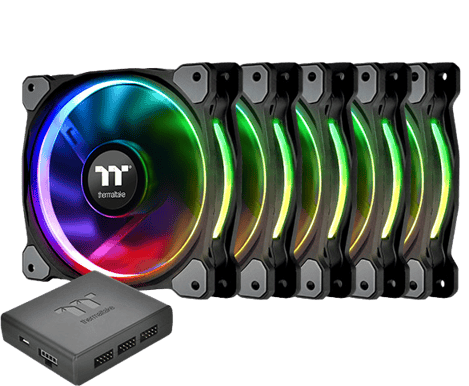 Thermaltake Riing Plus RGB 120mm 5-pack med kontroller