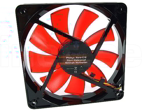 Phobya Nano-G 12 Silent Waterproof 1500rpm Svart/Röd