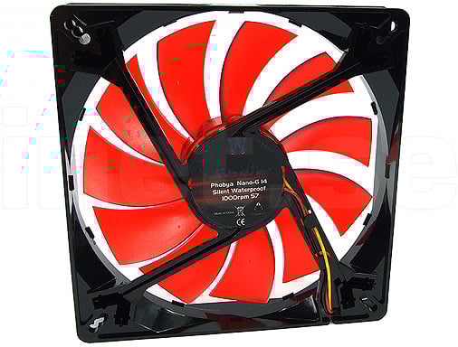 Phobya Nano-G 14 Silent Waterproof 1000rpm Svart/Röd