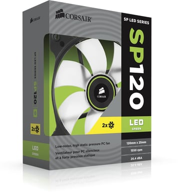 Corsair Air Series SP120 LED Grön 2-pack