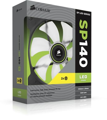 Corsair Air Series SP140 LED Grön 2-pack