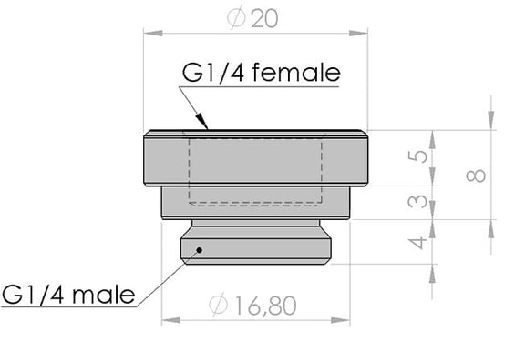 EK-Extender G1/4 Socket - Black