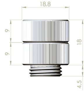 EK-AF Extender Rotary M-F G1/4 - Black Nickel