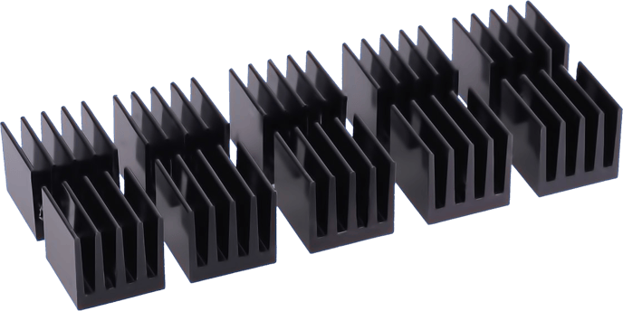 Alphacool GPU Ram Alu Heatsinks 15x15mm 10x Svart